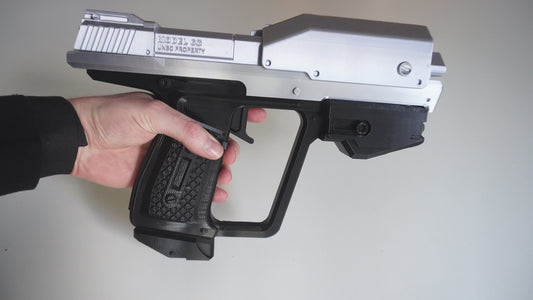 DIY Halo Magnum Replica with functioning trigger, magazine and slide, raw 3D print